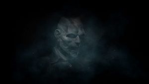 headshot of zombie at night \